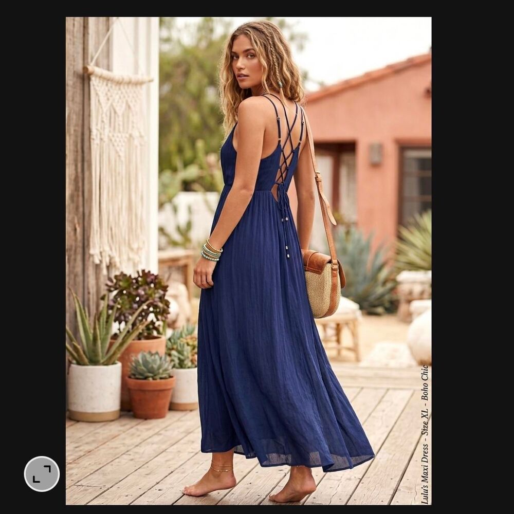 Lulus Women's Blue and Navy Dress